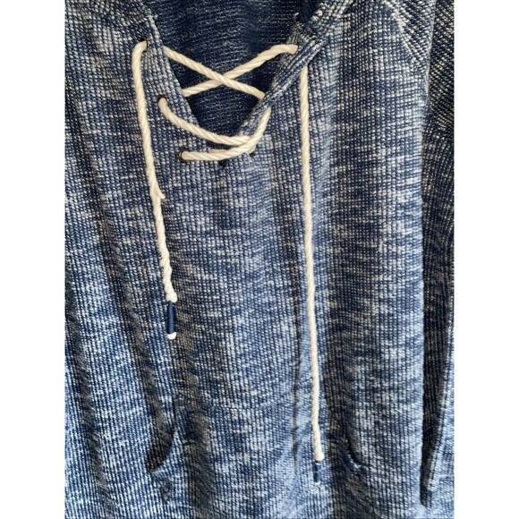 Inspired Hearts Hoodie Blue Sweatshirt Y2k 90s Beach Coastal Lagen XL Oversize - Picture 2 of 5